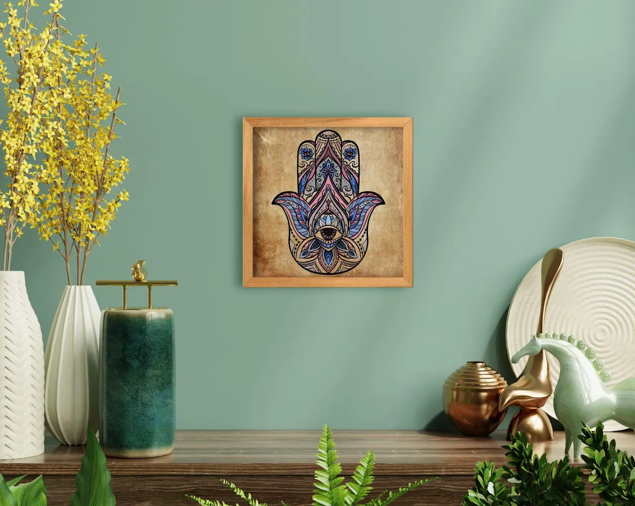 

BK Home Fatmanın Hand Handmade Wood Framed Tablo-5