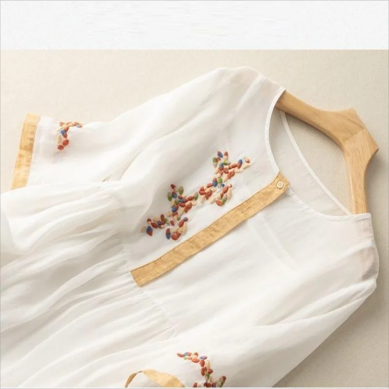 Женское винтажное платье с высокой талией хлопковый сарафан коротким рукавом и