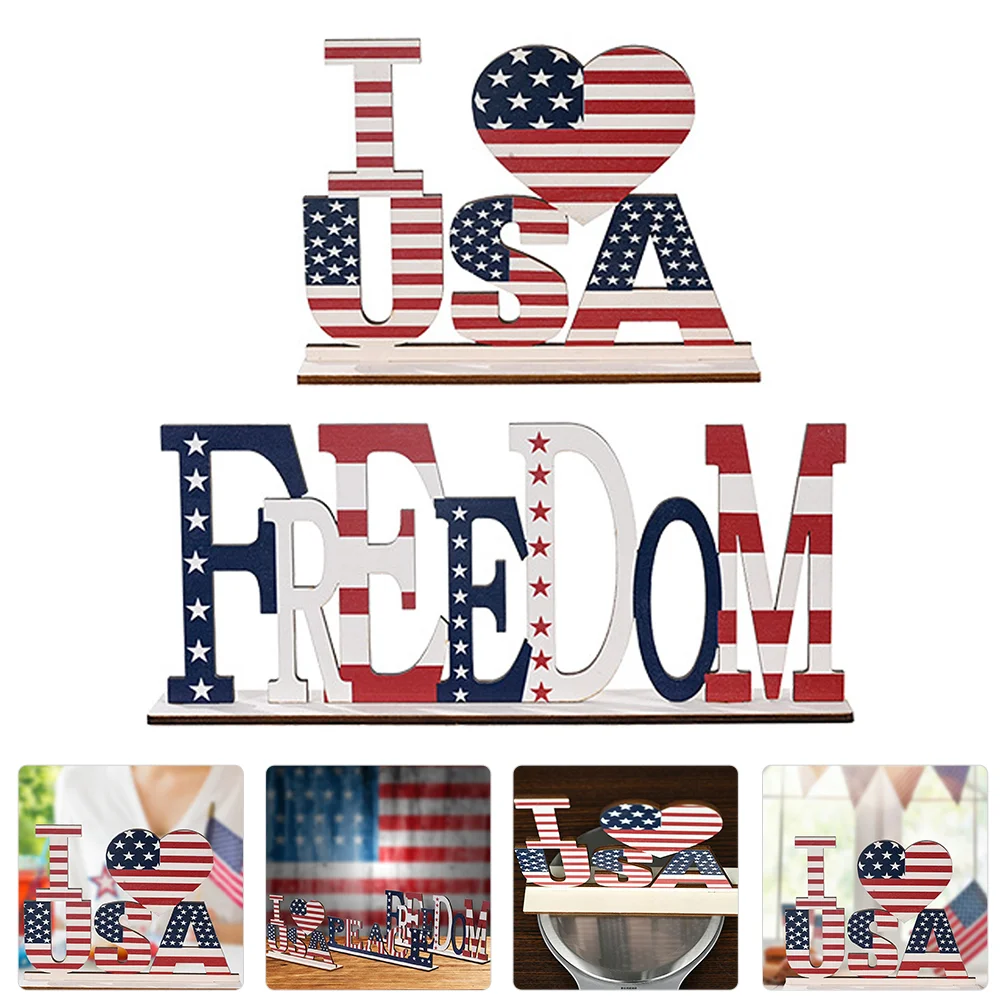 

Decorationsjuly Patriotic Tabledecor 4Th Tables Centerpieces Day Wooden Memorial Party Fourth Office Sign Freedom Letters