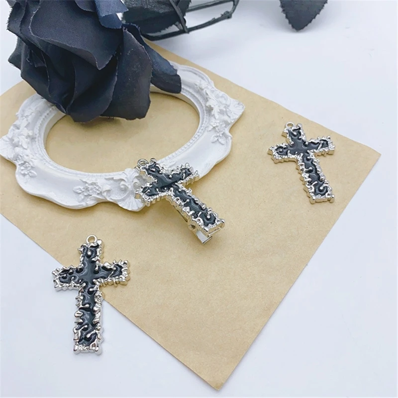 Заколка для волос в стиле готический панк-крест хип-хоп модные металлические