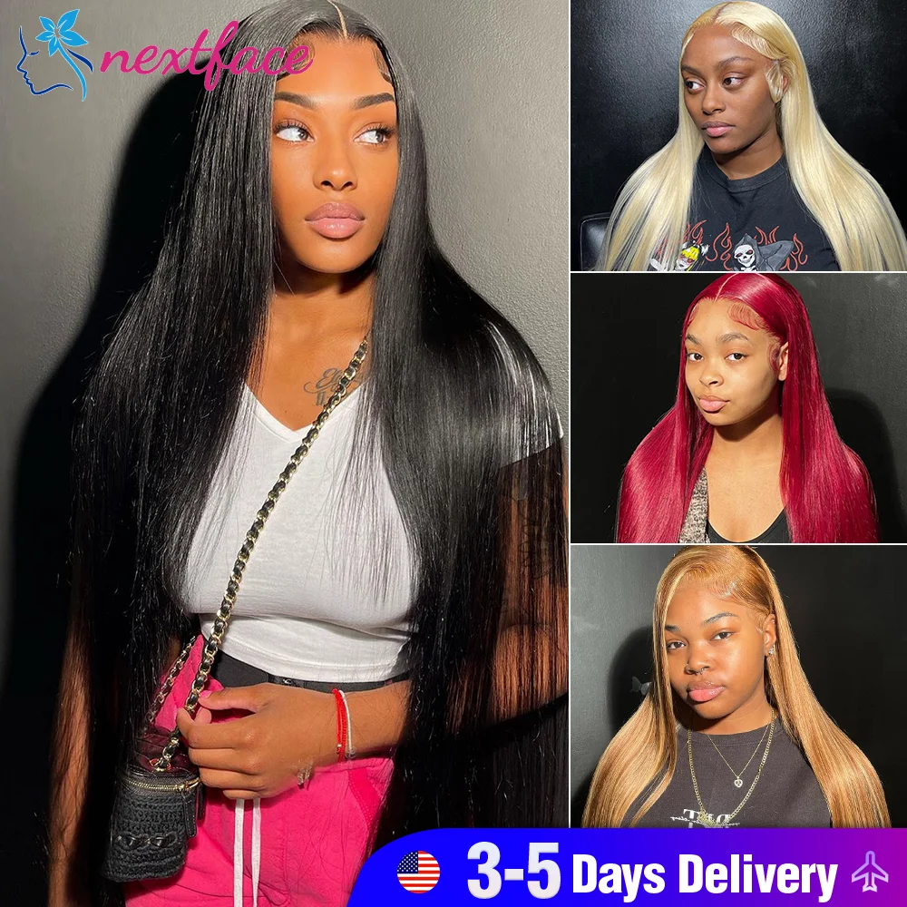 13x4 Lace Long Straight Wigs 613 Honey Blonde Lace Front Human Hair Wig 4/27 Highlight Ombre 99J Burgundy Straight Wig For Women