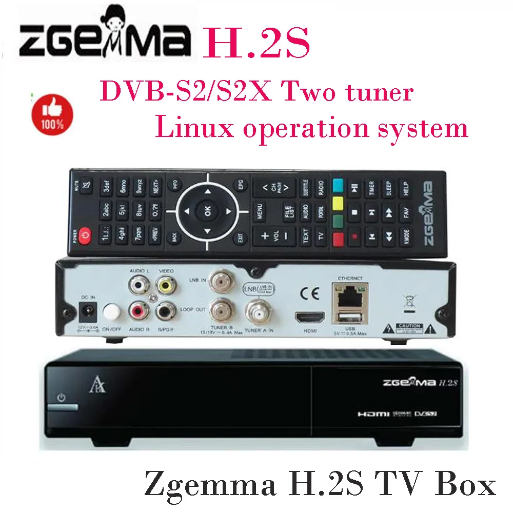 [Подлинный] Классический ZGEMMA H.2S Linux HDTV-приемник MHEG-2/4 H.264 Два спутниковых тюнера