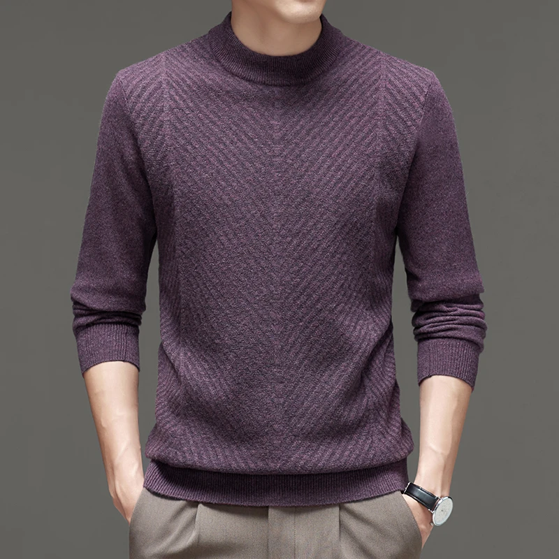 Autumn winter 2022 new high quality slim fashion casual Korean men's thickened wool sweater