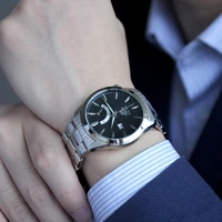 original orient mechanical man watch japanese fashion business wrist watch black stainless steel power reserve indicator