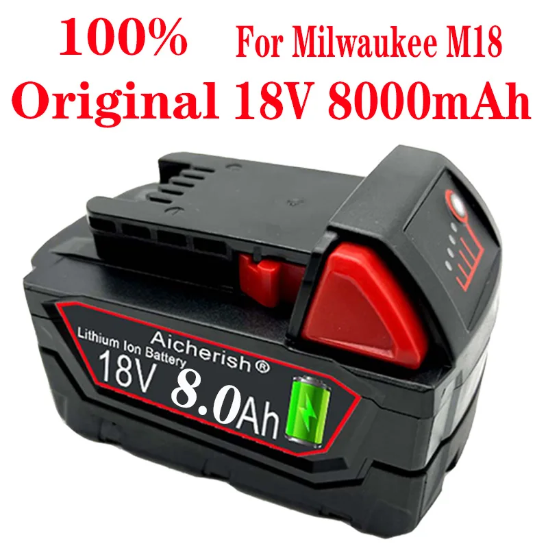 

Аккумуляторная батарея 18 в 8 Ач для электродрели Milwaukee M18 8000 мАч 48-11-1815 M18B2 L50 HD18