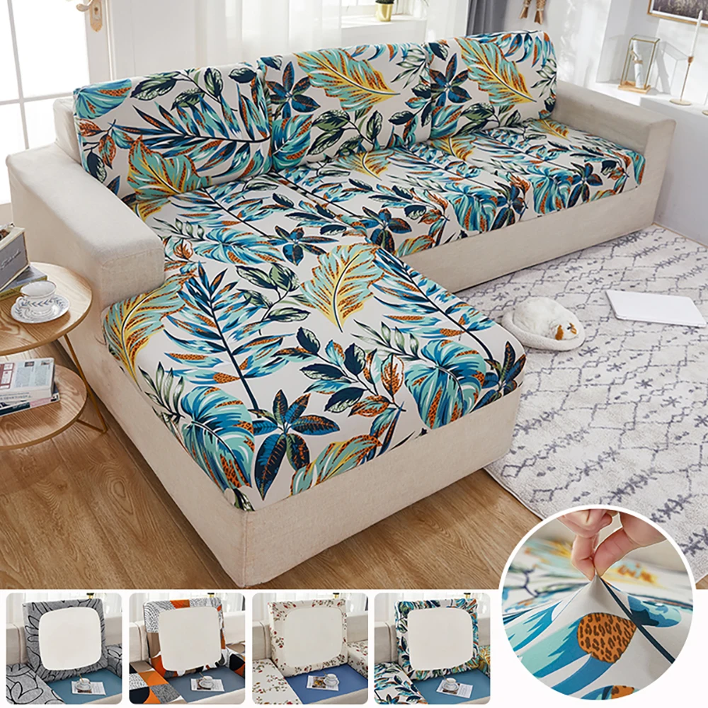 

Tropical Leaf Print Sofa Cushion Cover Elastic L Shape Corner Armchair Sofa Cover For Living Room Funiture Protector Home Decor