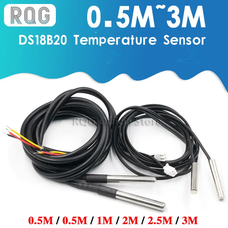 

0.5m/1m/2m/2.5m/3m DS18B20 DS18S20 NTC 10K 1% 3950 Waterproof Digital Temperature Sensor Probe NTC Thermistor Thermal Cable