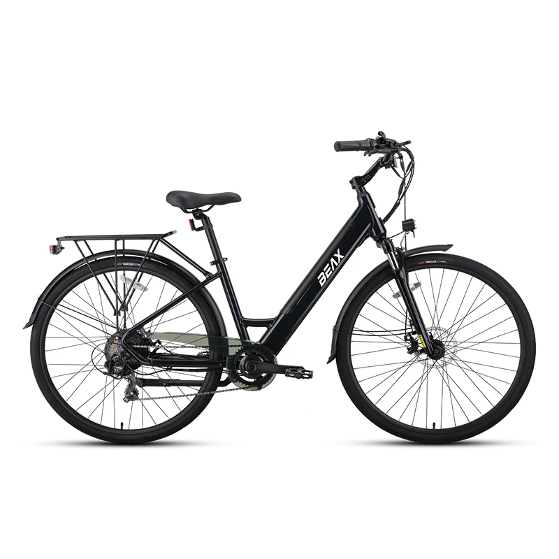 BEAX Ebike  Urban Touring Bicycle 36V 28 Inch Fat Tire 360W 20Ah Step Thru Folding Electric City Bike for Adult