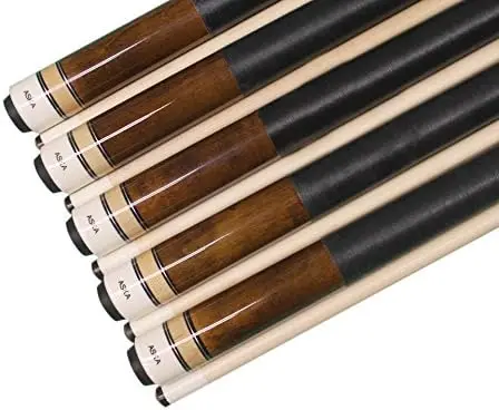 

of 5 Brown L2 Billiard Pool Cues, 58" Hard Rock Canadian Maple, 13mm Hard Le Pro Tip, 19oz. Cue tip liquid shine Pool accessorie