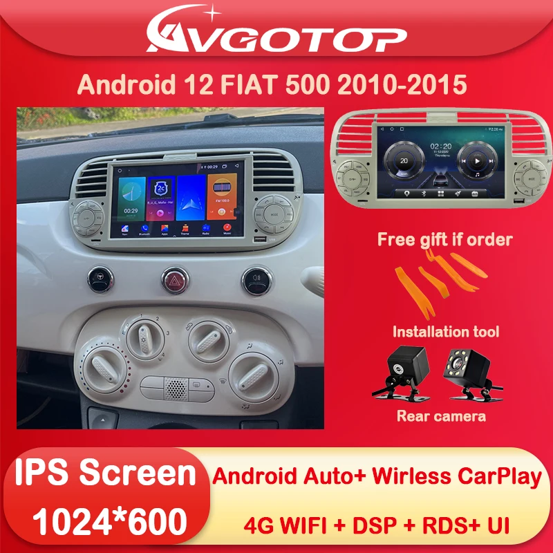 

Android 12 Car Radio Multimedia for FIAT 500 2010 2012 2014 2015 Wireless Carplay Auto DSP RDS 4G Wifi Navi Stereo Device UI