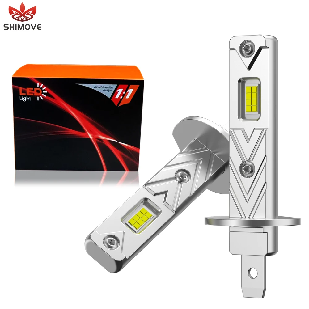 

H1 LED Размер 1:1, 8054 CSP Chip Canbus Plug&Play Светодиодная фара 6000K Белая безвентиляторная розетка Автоматические лампы Противотуманные фары 12 В