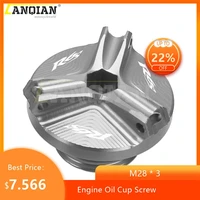 m283 motorcycle engine oil cup for yamaha yzf r6s yzfr6s yzf r6s 2006 2007 2008 2009 2010 filter fuel filler tank cover screw