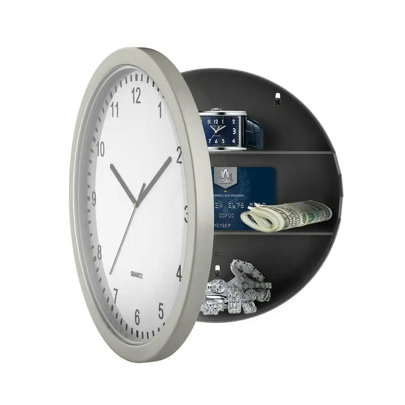 

Привлекательные, уникальные дизайнерские настенные часы с батарейным отсеком 10 дюймов и тайным внутренним хранилищем, идеально подходят для дома