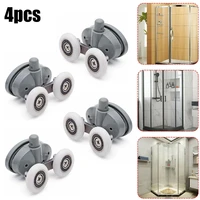 4pc twin butterfly shower door top bottom rollers runner wheels zinc alloy double shower door roller replacement 19232527mm