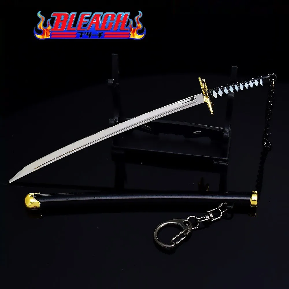 

BLEACH Weapon Hitsugaya Toushirou Hyourinmaru 18cm Sword Spade Vere Katana Samurai Real Steel Weapons Keychain Toy for Kids Gift