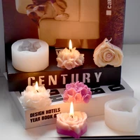heart shaped roses silicone candle molds diy aromath soaps scented candle flower shape mould home decor handmade gift for lover