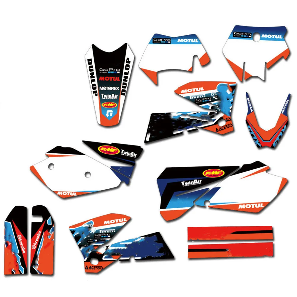 Полный комплект графических наклеек EXC 2007-2005 наборы Delcas для KTM XCW 2005 2006 2007 XC XCF XCFW MXC