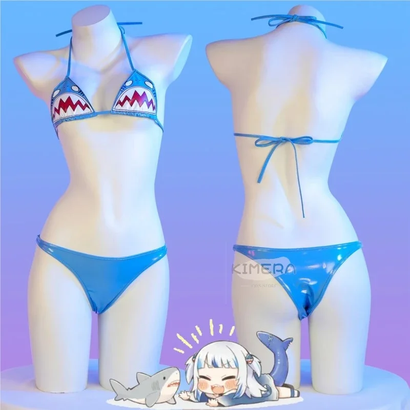 Костюм для косплея Hololive Vtuber Gawr Gura бикини купальники Милая Акула женский