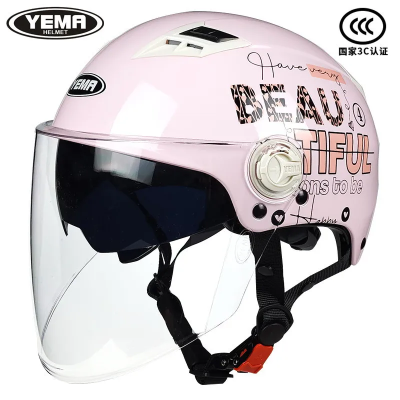 

Yema 329S Helmet 3C Certification Electric Pedal Safety Helmet Four Seasons Motorbike Helmet Riding Half Helmet Unisex Capacete