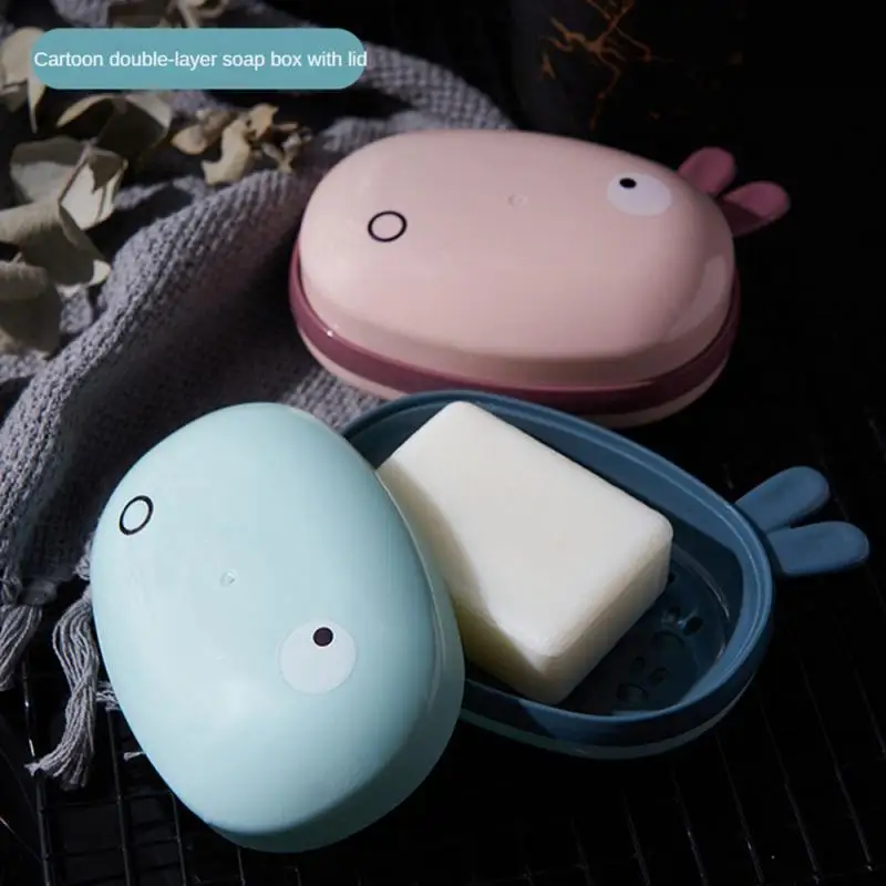

Portable Travel Soap Box With Lid Travel Cute Soap Holder Durable Soap Case Strong Sealing Organizer Bathroom Storage Accessorie