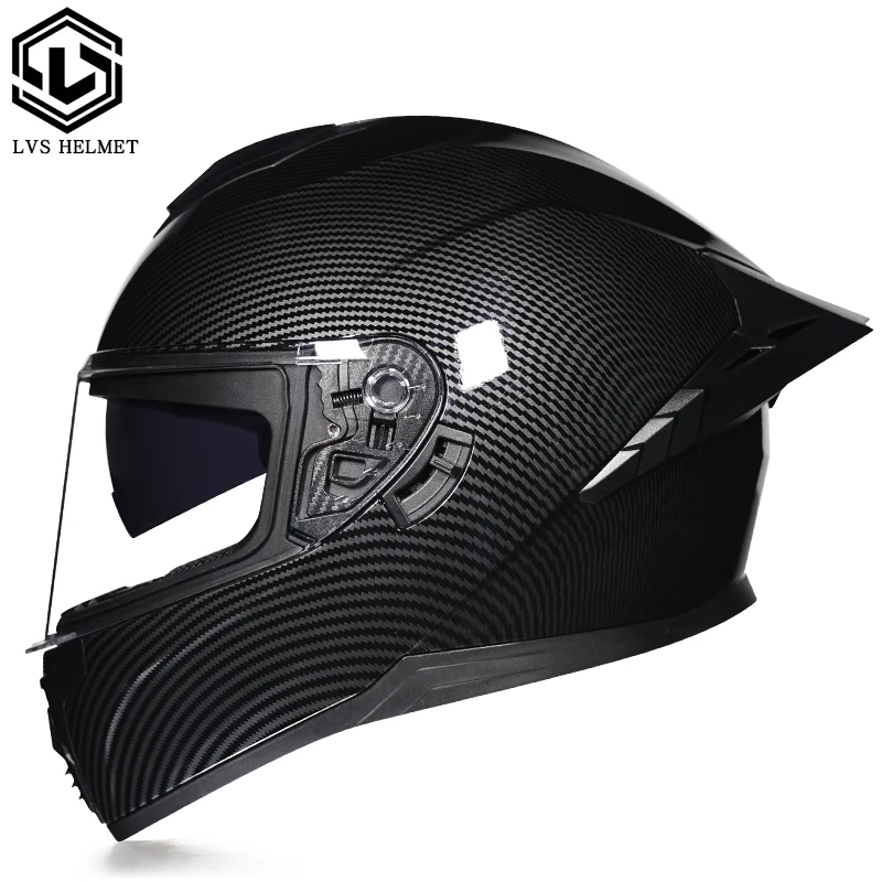 

Сертифицированный DOT мотоциклетный шлем LVS для мужчин и женщин, полный шлем, мотоциклетный защитный шлем с двойным зеркалом, всесезонный универсальный