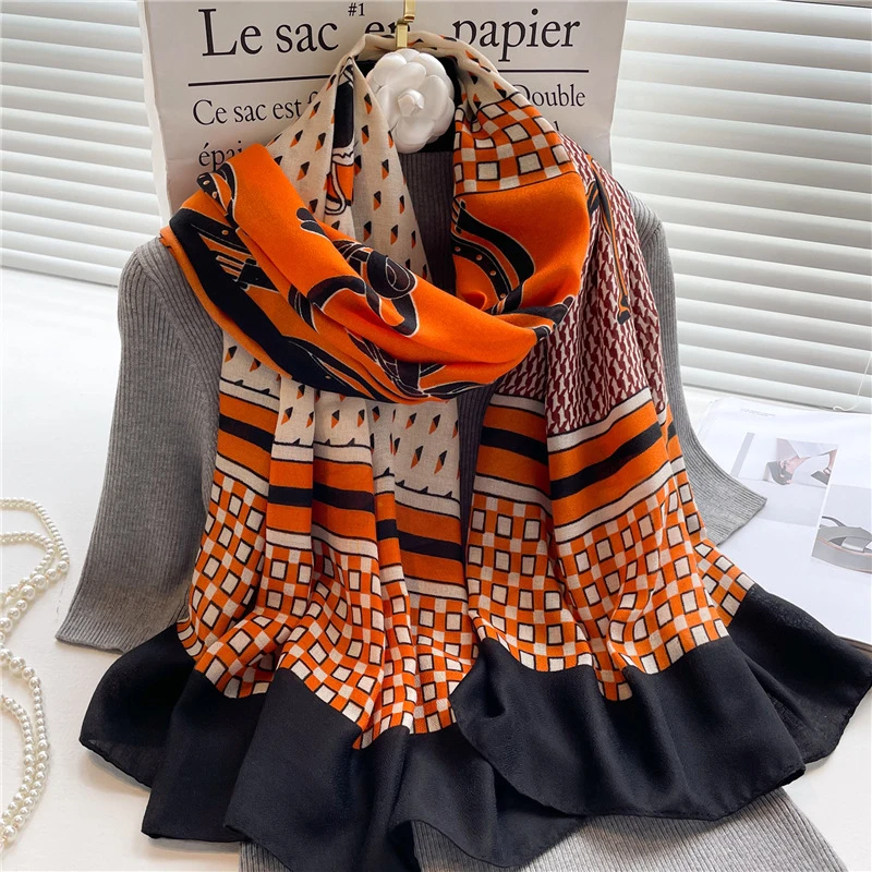 

new design brand ladies hazy color scarf fashion printing cotton spring and winter warm scarf hijab ladies Pashmina Farad t