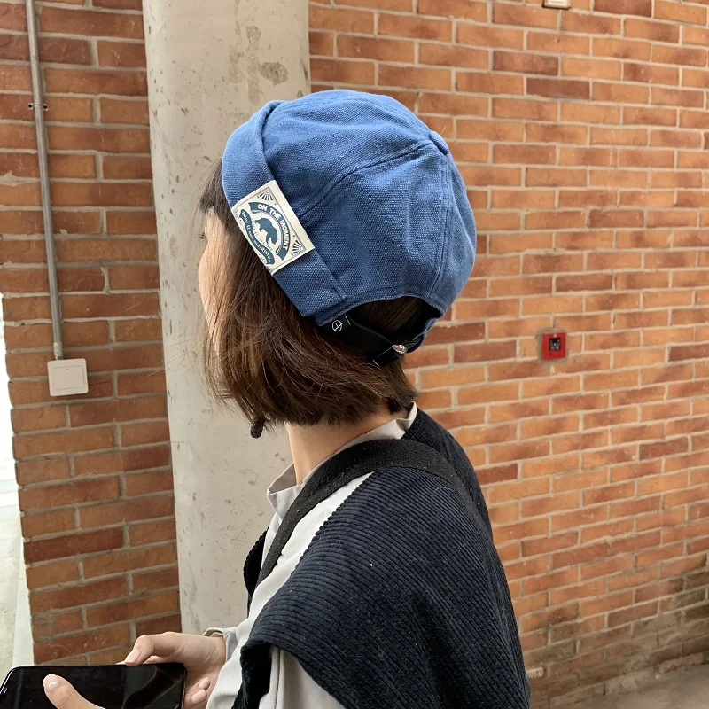 

Hat Men's Japanese-Style Retro Patch Skullcap Yupi Dome Chinese Landlord Hat Tide Spring and Autumn All-Match Casual Beret Women