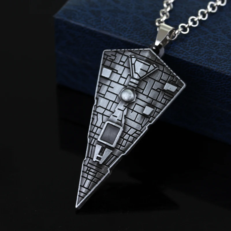

Sci-fi Movie Star Wars Super Star Destroyer Pendant Necklace Executor-class Large Battleship Pendant Neck Chain Gift For Men