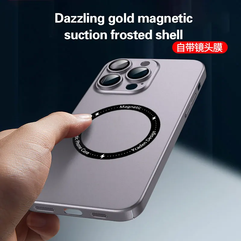 

New magsafe magnetic suction For iphone 14 pro max phone case iphone14 plus Electroplating Scrub 13 11 All-pack Anti-fall 12