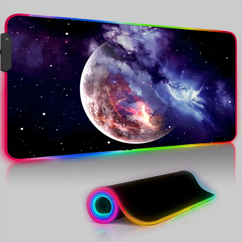 

RGB коврик для мыши со светодиодной подсветкой, звездное небо, аксессуары для ПК, компьютерные компьютеры, ноутбуки, резиновый коврик для мыши, аниме, игровые коврики, коврик для клавиатуры, для геймеров