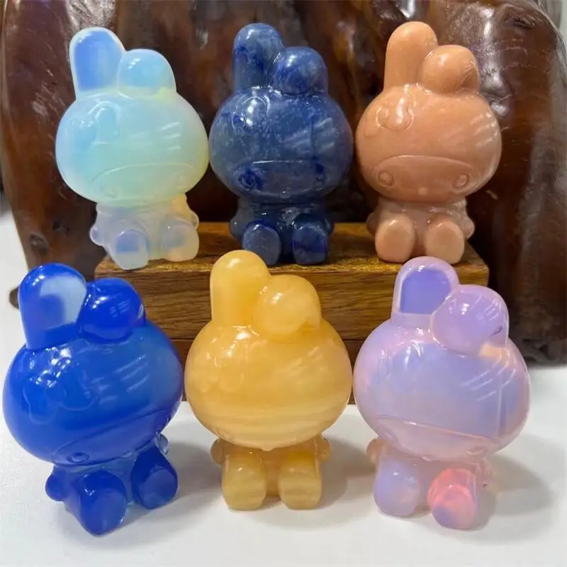 

Natural Crystals Cartoon Carving Healing Crafts As Christmas Gifts For The Children Or Home Room Decoration 1pcs