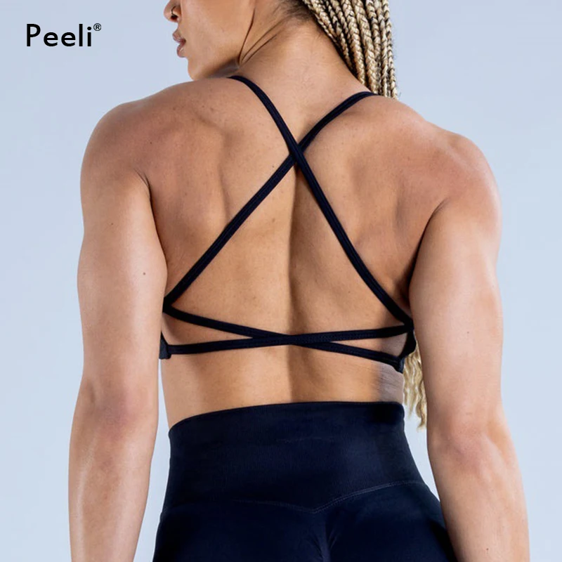 Динамический спортивный бюстгальтер с открытой спиной женская одежда