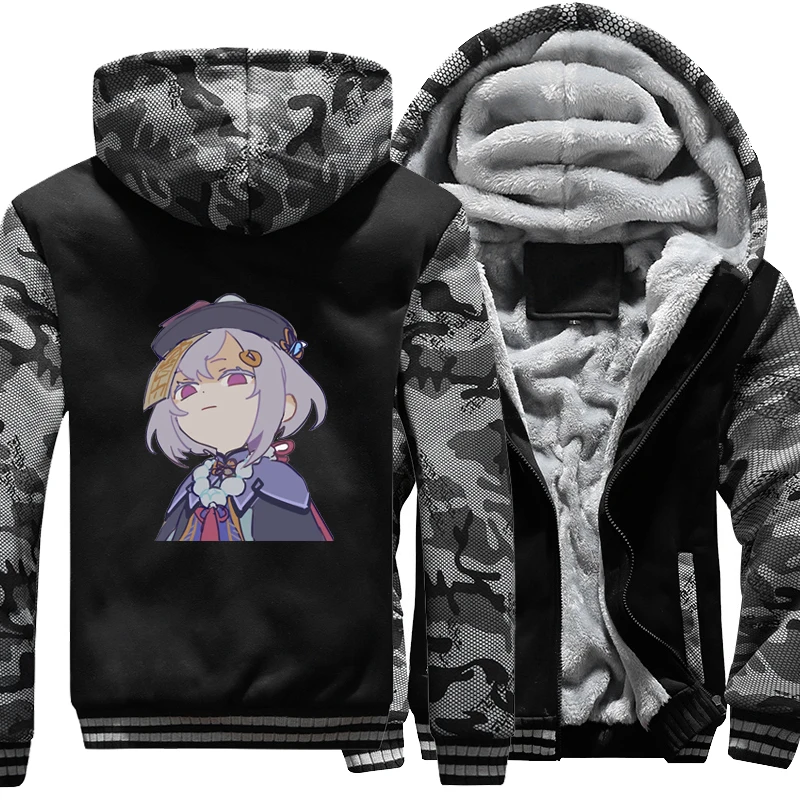 

Уличная куртка qiqipaстская, мужские зимние утепленные куртки, толстовка на молнии, теплое флисовое худи с капюшоном, камуфляжные толстовки, п...