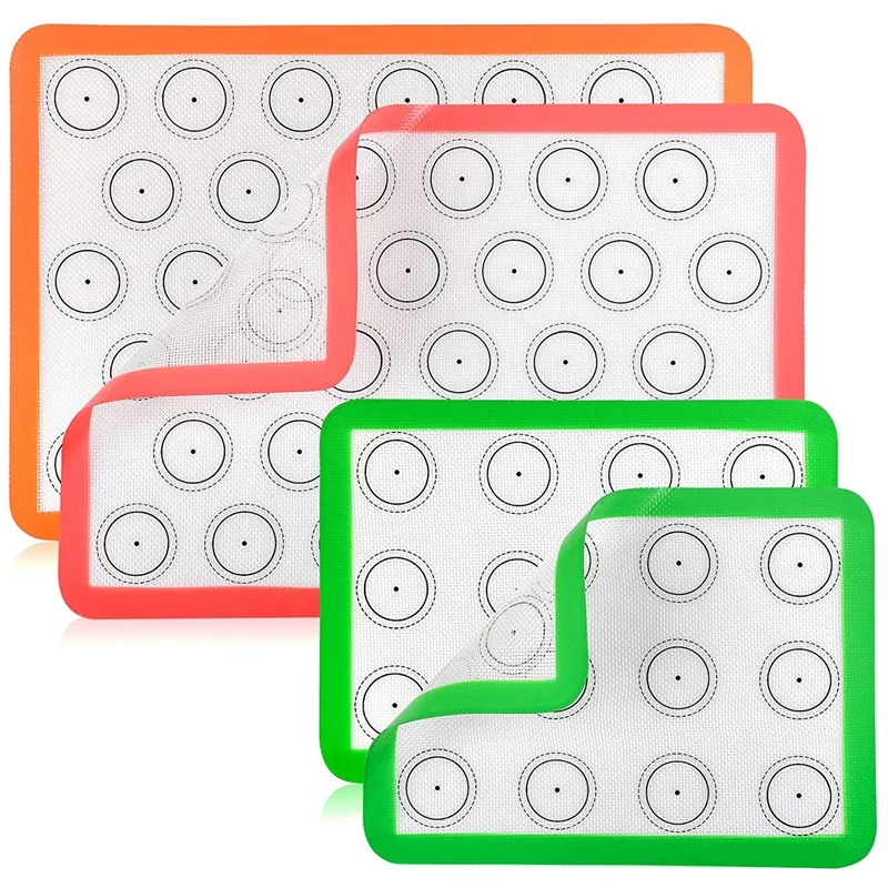 

Silicone Baking Mat,Silicone Baking Mats Design,Non Stick & Reusable Silicone Baking Sheet,2 Half Size + 2 Quarter Size