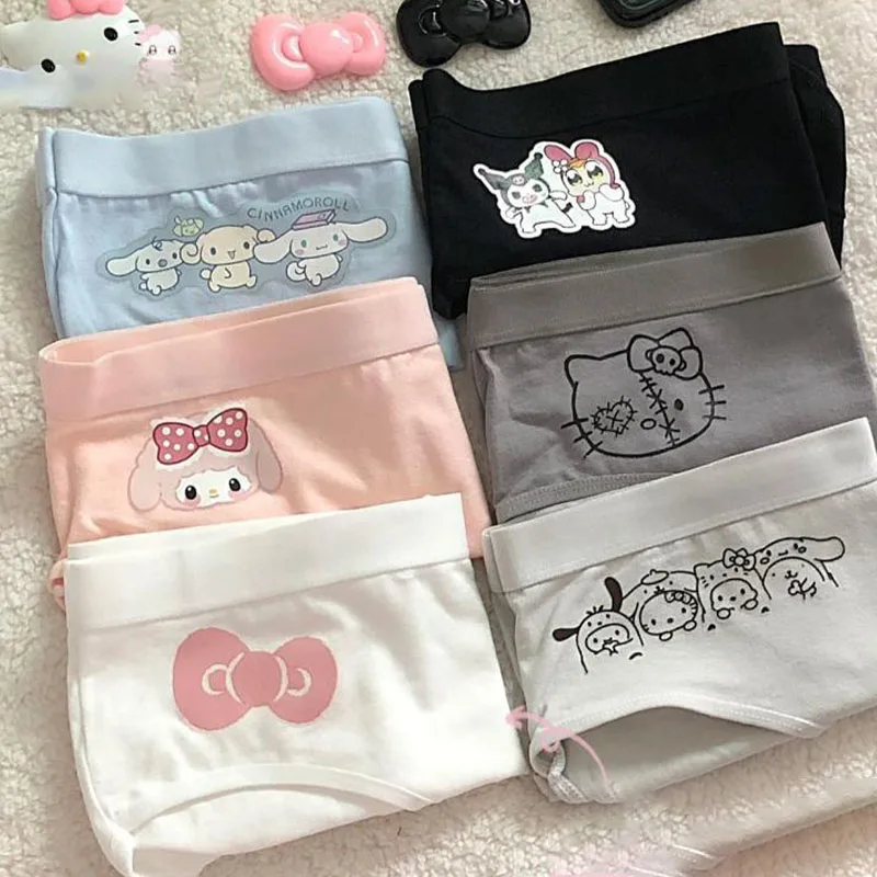 

Cinnamoroll Kuromi My Melody Sanrio Kawaii Anime Briefs Breathable Skin-Friendly Cute Cartoon Cotton Underwear Gift Girls Toys