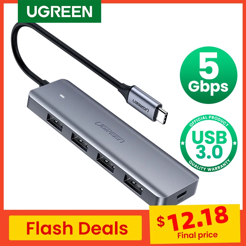 Ugreen-hub Adaptador Usb tipo c para Usb 3.0 Compatível com Macbook Pro Ipad Pro Samsung Galaxy Note 10 S10