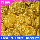 Лидер продаж, золотые монеты, пиратское сокровище, игра на Хэллоуин, деньги, пиратские украшения для вечеринки, детская вечеринка, Рождественская вечеринка, декор Вечерние