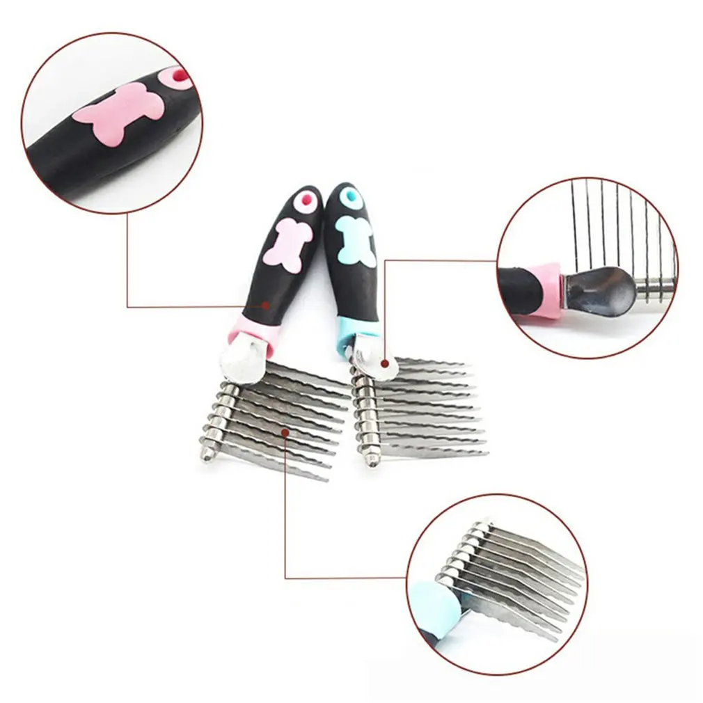 Питоц пудель Расческа с мехом инструмент 9 зубцами длинная стальная деталь для