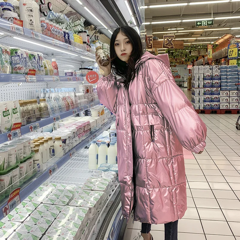 Long Hooded Parkas Winter Clothes Women Fashion Thick Oversize Down Cotton Coat Jackets Female Solid Warm Parkas Woman 5 Colors