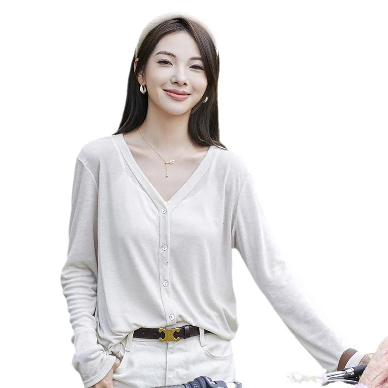 Солнцезащитная одежда Женский Летний Тонкий короткий вязаный кардиган из