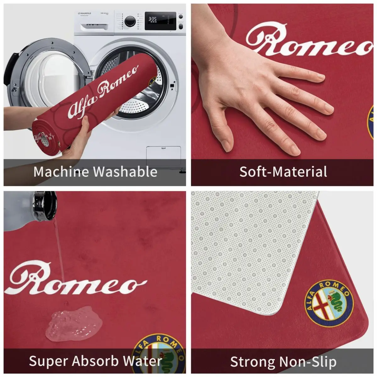 Alfa Romeo коврик с изображением вина ковер подкладка для ног из полиэстера
