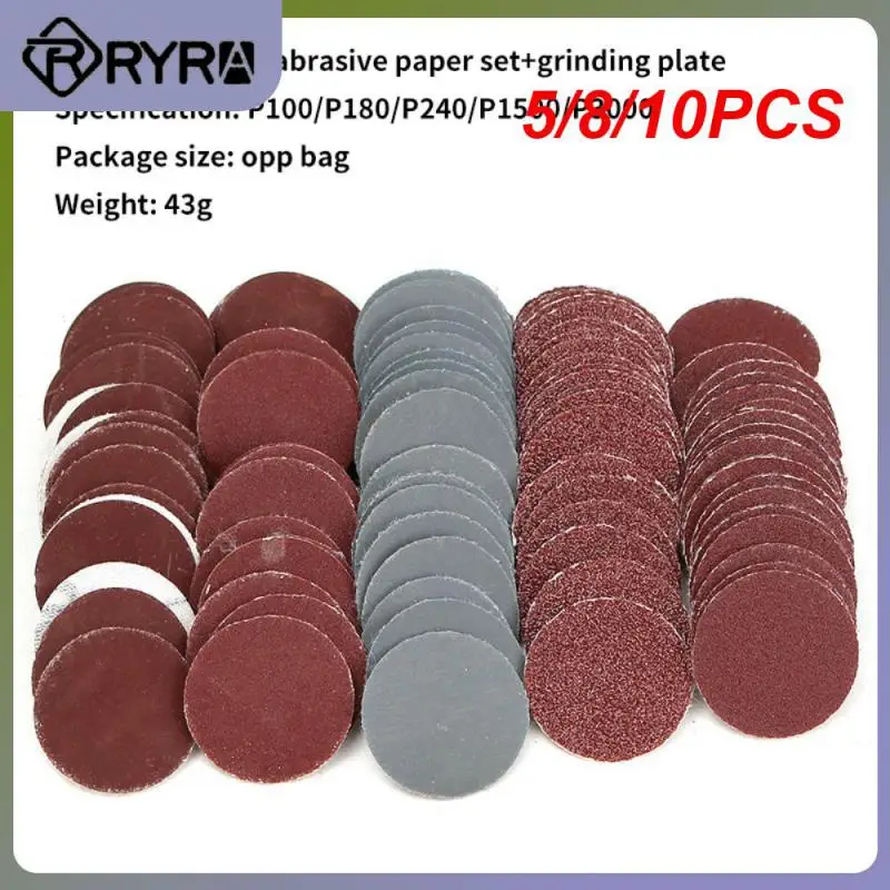 

5/8/10PCS 1 Inch 100 Pieces Sandpaper Electric Polishing Grinding Disc Polishing Polishing Paper Suit 1/8 Shank Diameter
