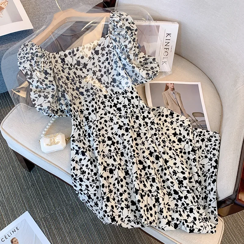 Новое летнее длинное платье с короткими рукавами во французском стиле Pure Desire