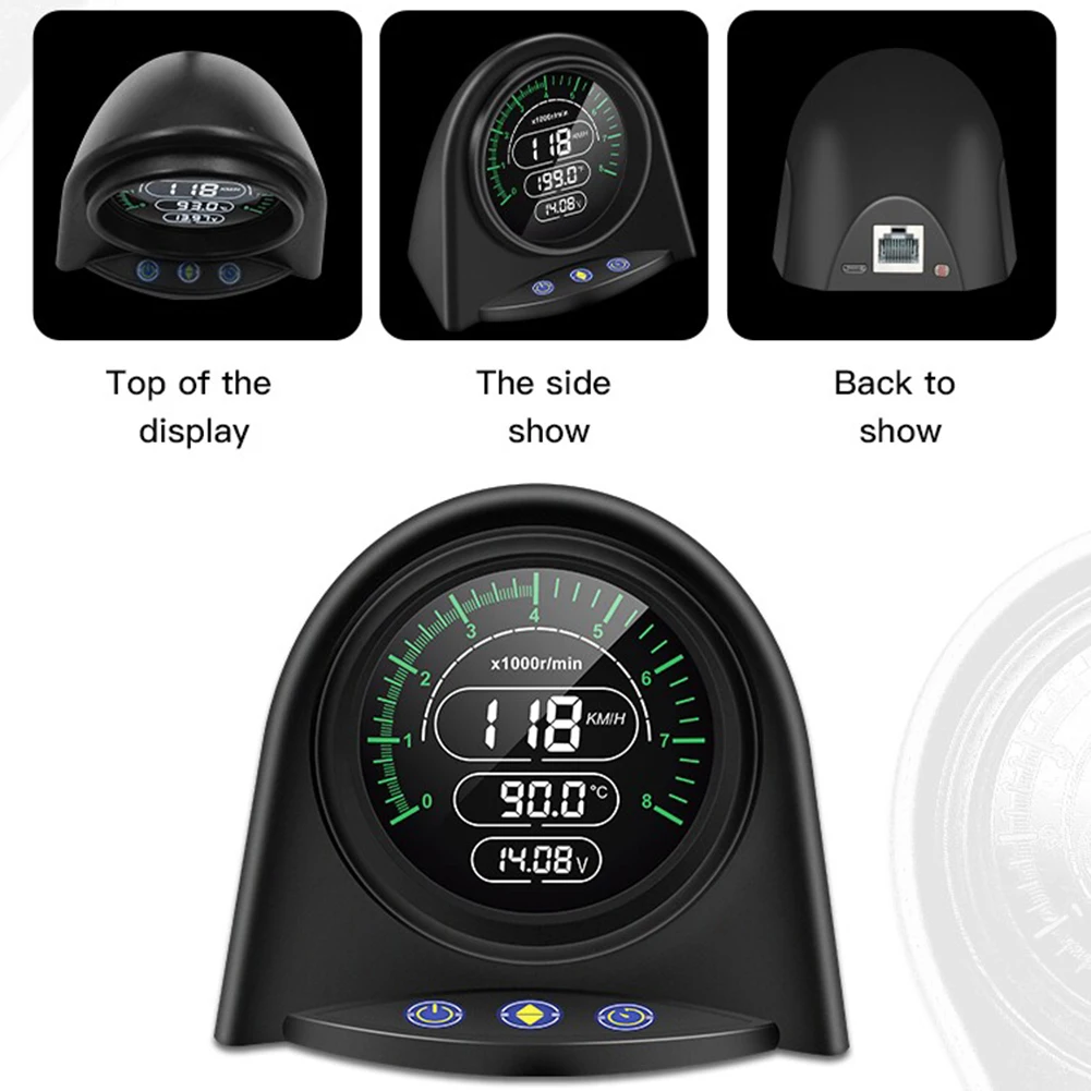 

1PC X70 Smart&Multifunctional Speedometer Main Unit Car HUD Digital Overspeed Alarm RPM Temp Gauge LCD Display