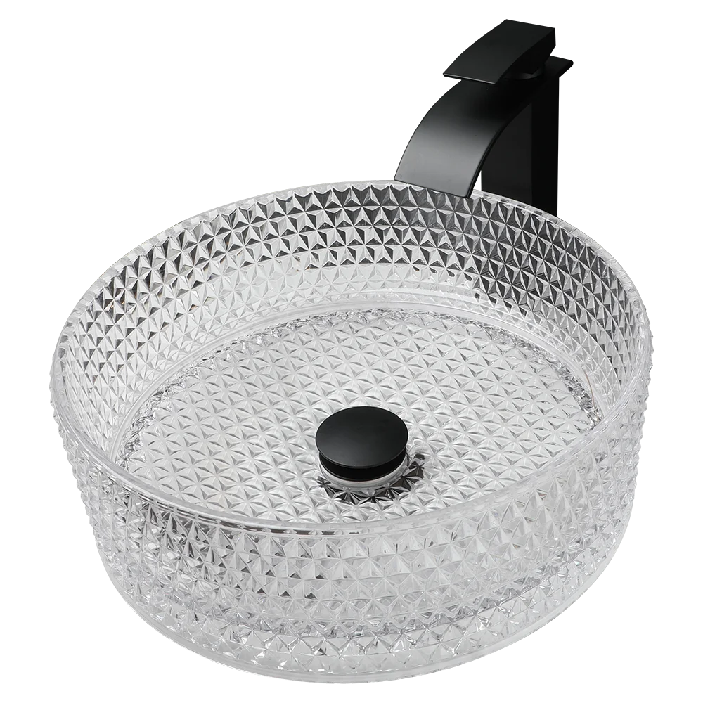 

Раковина KEMAIDI из закаленного стекла для ванной комнаты, круглая раковина для раковины над стойкой, раковина для раковины с креплением на бортик и смесителем