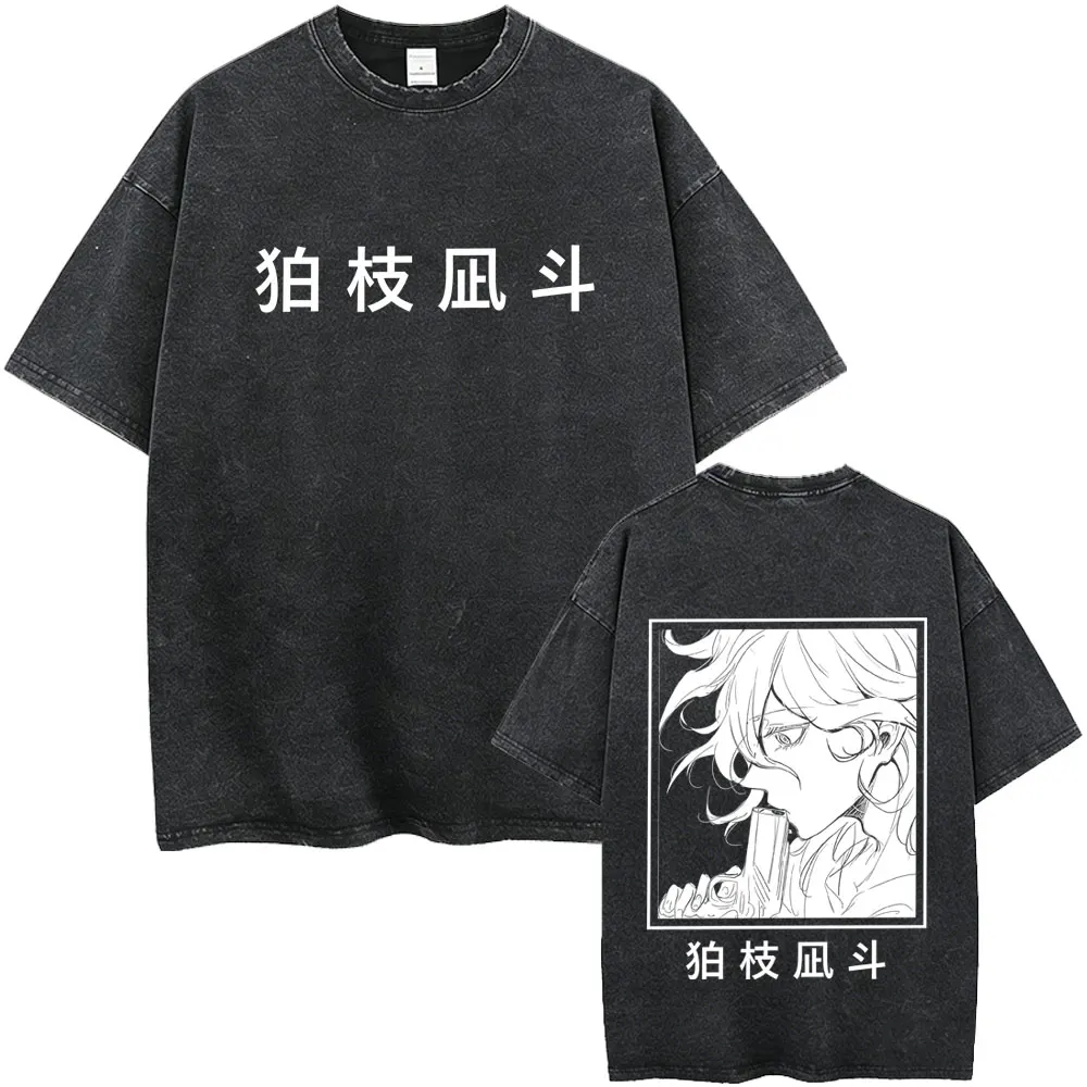 Фото Мужские винтажные футболки с принтом аниме Danganronpa Nagito Komaeda, ретро-футболки оверсайз с коротким рукавом, уличная одежда №1