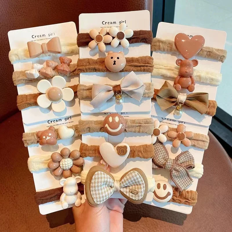 

1 Set Bow Flower Plush Fruits Hair Ties For Children Girls Sweet Hairbands Elastic Rubber Bands Fashion Hair Accessories