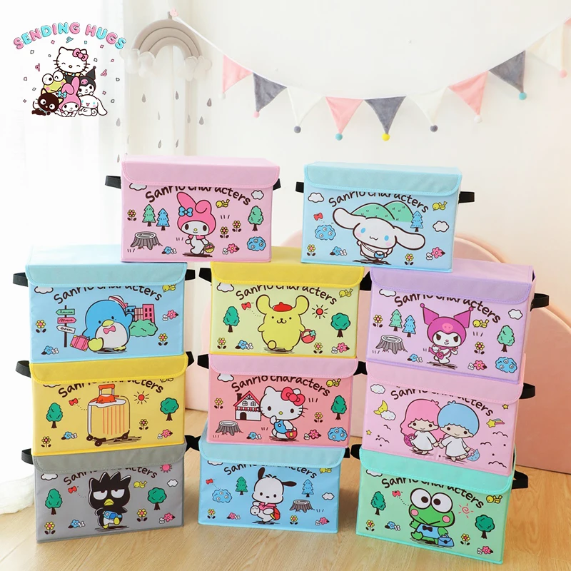

Sanrio Storage Box Kuromi Pochacco Cinnamoroll Kawaii Anime Student Dormitory Desk Storage Sundries Cosmetics Toys for Girls
