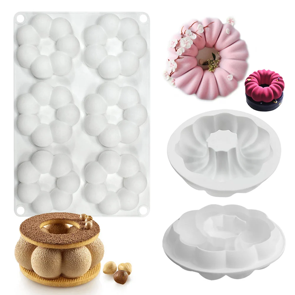 

Silicone Baking Mold Flower Shape Cake Mold Non-Stick DIY Mousse Donut Making Mold Chocolate Cupcake Decorating Supplies Tools