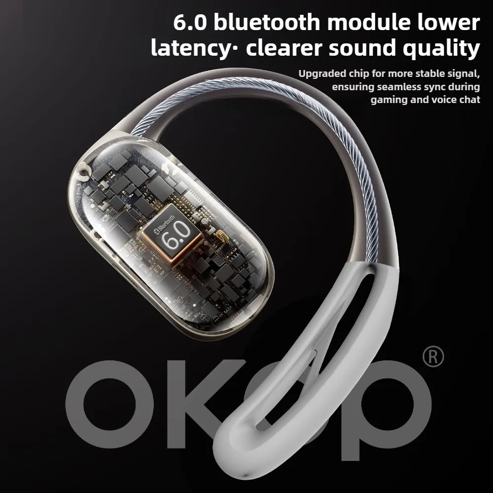 Фото OKOP Подвесные Bluetooth-наушники OWS Интеллектуальное шумоподавление От одного до двух игровых наушников с низкой задержкой и высоким качеством звука №3